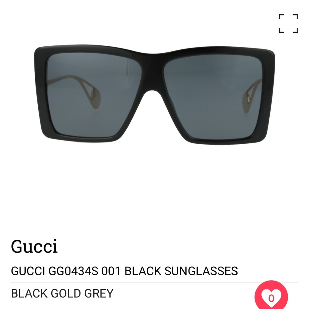 Gucci Black and Gold Sunglasses